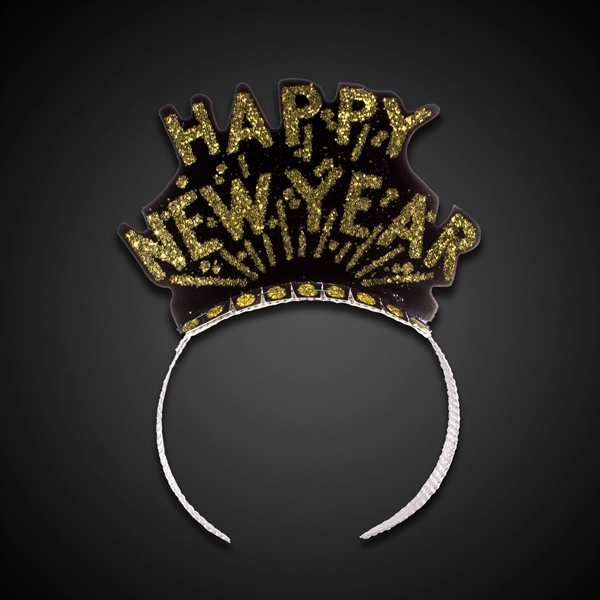 Happy New Year tiara with a foil headband; one size fits... from ASI 42016 Brighter Promotions Inc