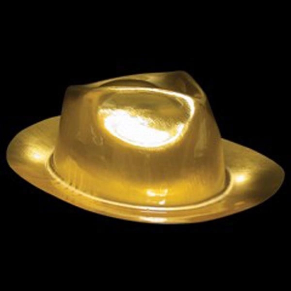 Gold fedora hat made of plastic.... from ASI 42016 Brighter Promotions Inc