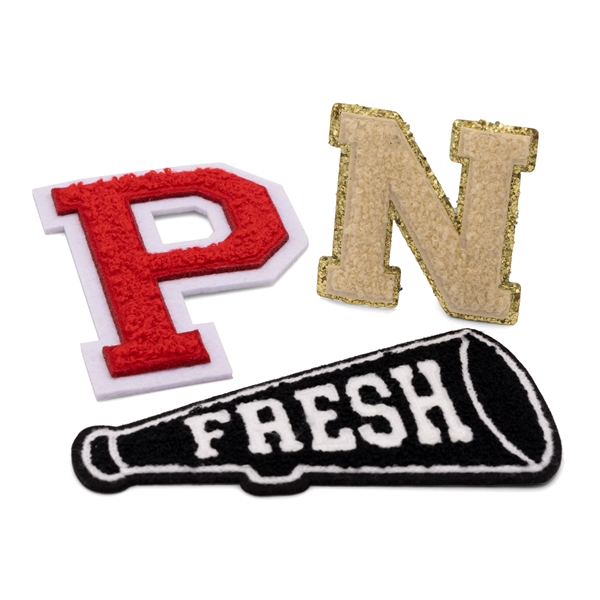 Chenille custom patches in assorted shapes and sizes with head seal... from ASI 52263 EMT / EMT EASY