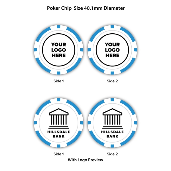 Poker Chips available in 10 colors with a full color center... from ASI 56080 Playing Cards On Demand