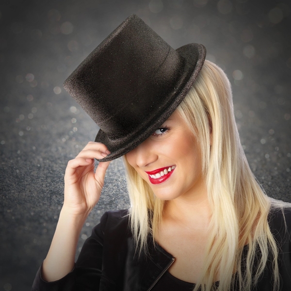 Glittery top hat made of plastic.... from ASI 42016 Brighter Promotions Inc