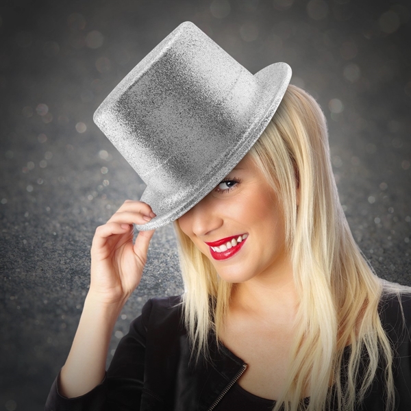 Glittery top hat made of plastic.... from ASI 42016 Brighter Promotions Inc