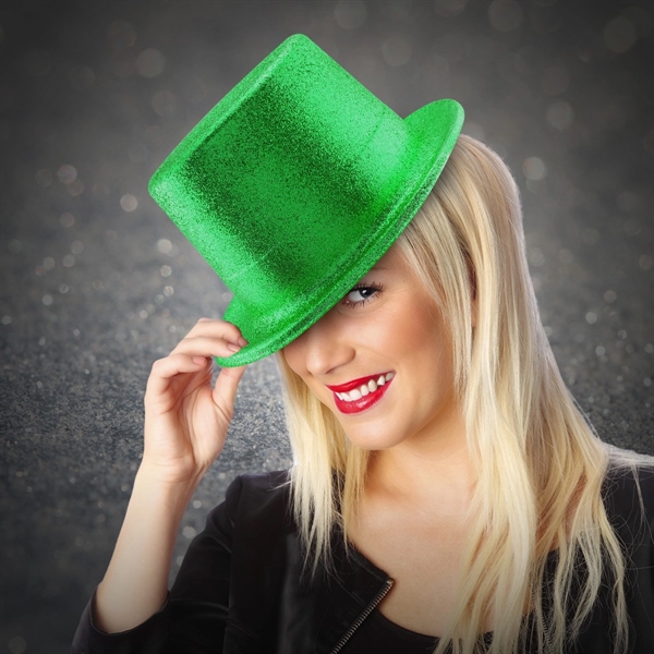 Glittery top hat made of plastic.... from ASI 42016 Brighter Promotions Inc