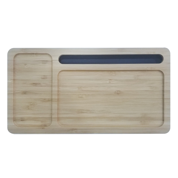 Wizchark Bamboo 10W Qi Wireless Charger Desktop Organizer is a sleek... from ASI 90154 Sunjoy Group Inc