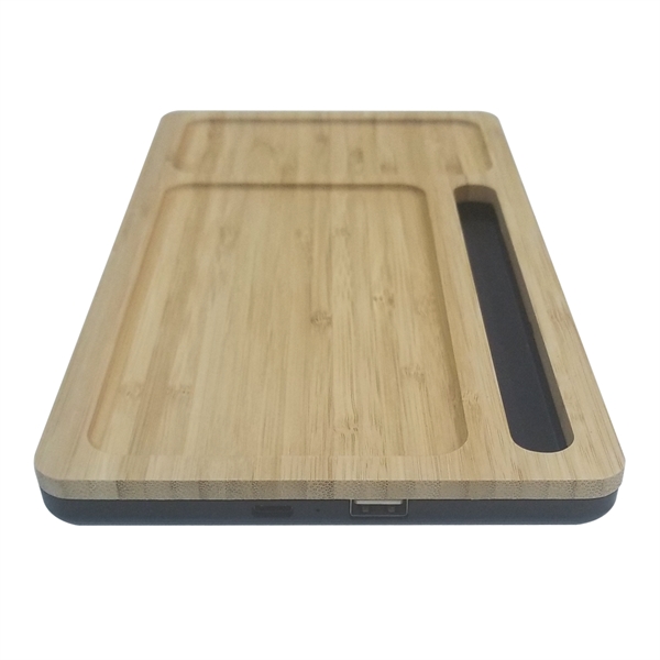 Wizchark Bamboo 10W Qi Wireless Charger Desktop Organizer is a sleek... from ASI 90154 Sunjoy Group Inc