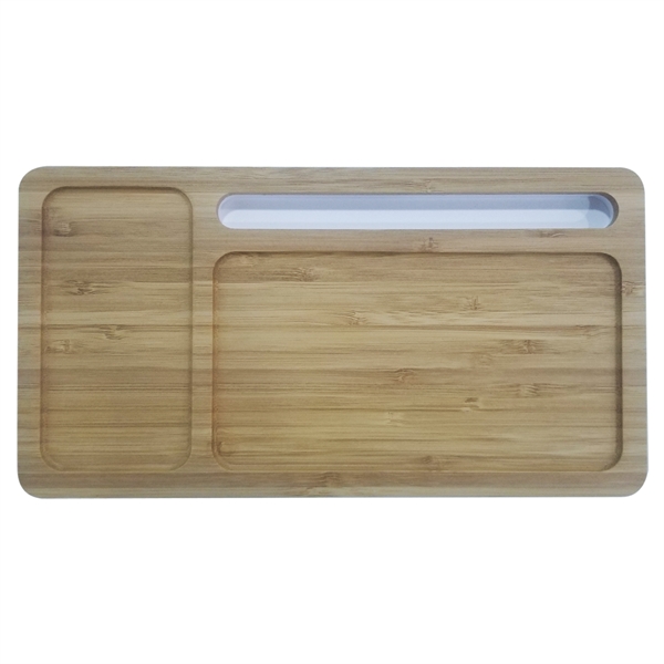 Wizchark Bamboo 10W Qi Wireless Charger Desktop Organizer is a sleek... from ASI 90154 Sunjoy Group Inc