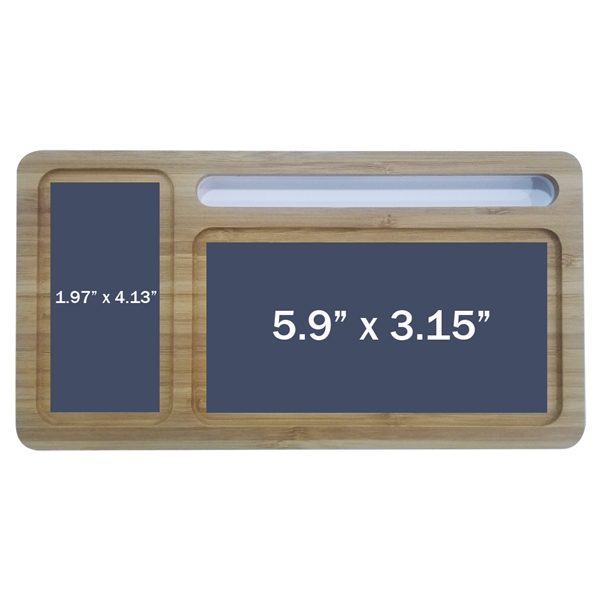 Wizchark Bamboo 10W Qi Wireless Charger Desktop Organizer is a sleek... from ASI 90154 Sunjoy Group Inc