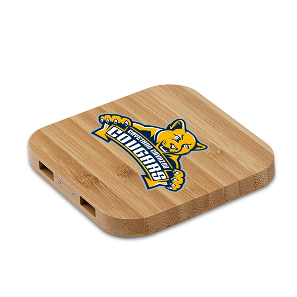 15W Henon Bamboo Eco-Friendly Wireless Charger with 2 USB ports as... from ASI 90154 Sunjoy Group Inc