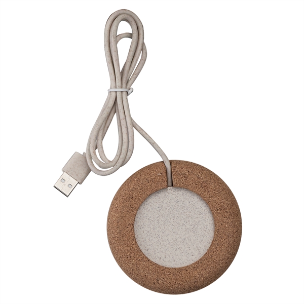 The Vino Eco-Friendly Wireless Charger is made from cork and wheat... from ASI 90154 Sunjoy Group Inc