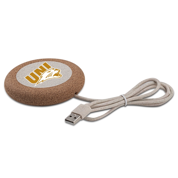 The Vino Eco-Friendly Wireless Charger is made from cork and wheat... from ASI 90154 Sunjoy Group Inc