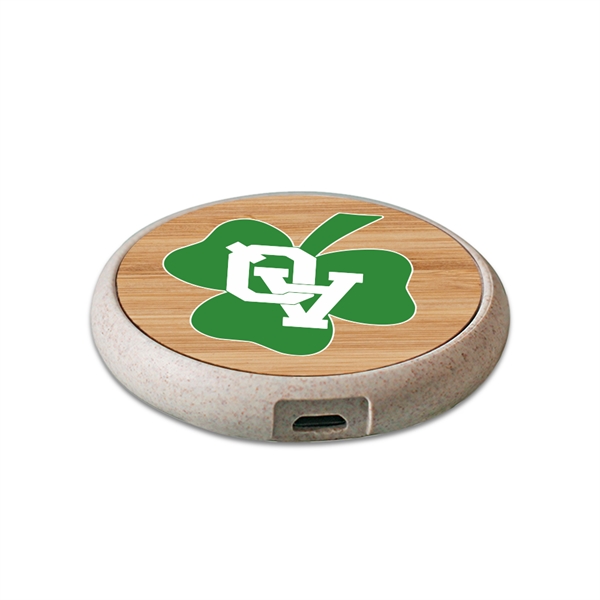 The Moso Eco-Friendly Mini Wireless Charger is made from bamboo and... from ASI 90154 Sunjoy Group Inc
