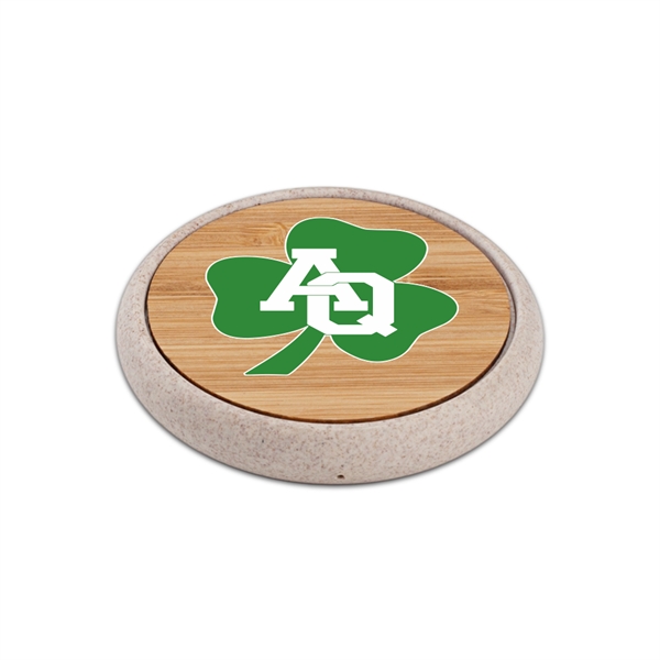 The Moso Eco-Friendly Mini Wireless Charger is made from bamboo and... from ASI 90154 Sunjoy Group Inc