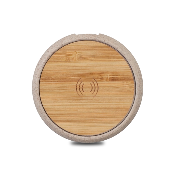 The Moso Eco-Friendly Mini Wireless Charger is made from bamboo and... from ASI 90154 Sunjoy Group Inc