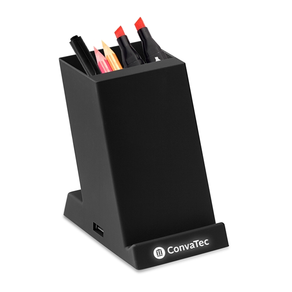 The Monolith 4-in-1 Pen Holder, Wiis a pen holder, wireless charging... from ASI 90154 Sunjoy Group Inc