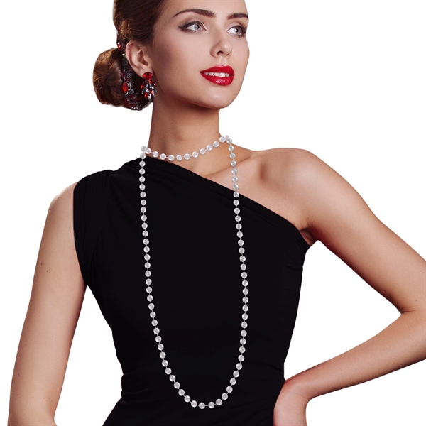 60" white pearl beaded necklaces.... from ASI 42016 Brighter Promotions Inc