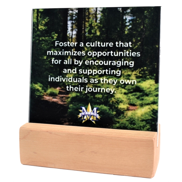 Sublimated Tile with Wood Display Holder... from ASI 72657 Active Life Promo