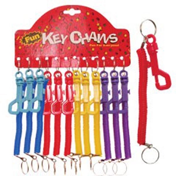 14" long stretchy spiral coil clip keychains in assorted bright colors.... from ASI 42016 Brighter Promotions Inc
