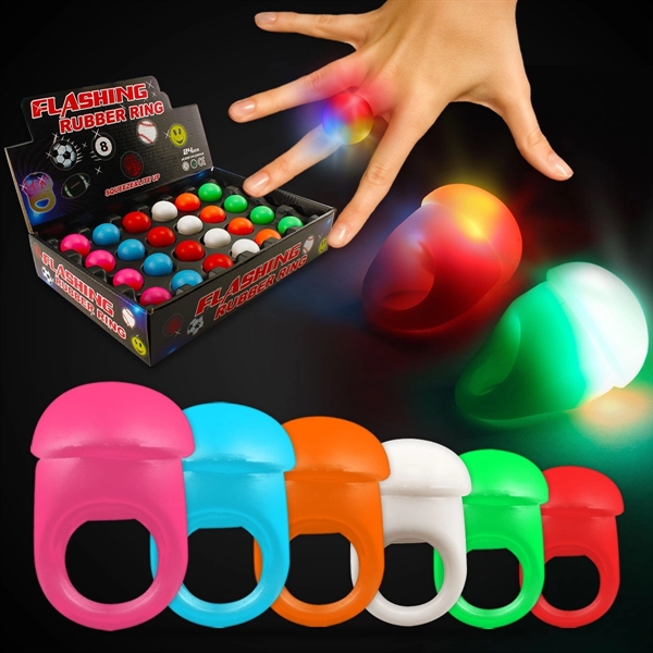 Jelly rings with red, blue and yellow flashing LED lights.... from ASI 42016 Brighter Promotions Inc