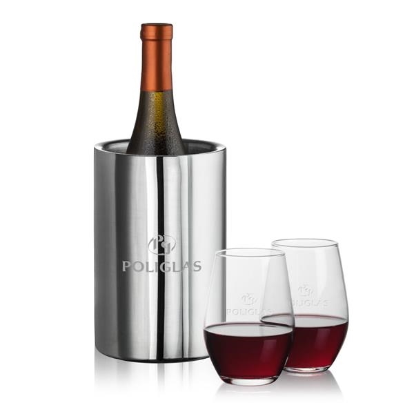 Jacobs Wine Cooler & 2 or 4 Stemless Vale Wine... from ASI 84592 St Regis Group / St Regis Crystal