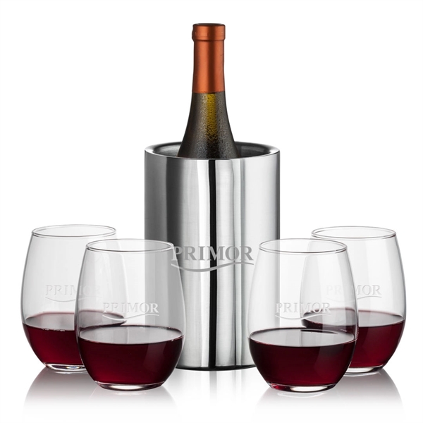 Jacobs Wine Cooler & 2 or 4 Stemless Stanford Wine... from ASI 84592 St Regis Group / St Regis Crystal