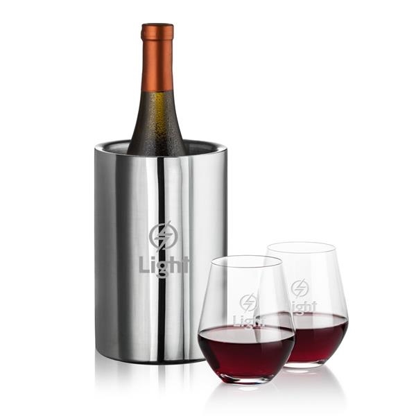 Jacobs Wine Cooler & 2 or 4 Stemless Reina Wine... from ASI 84592 St Regis Group / St Regis Crystal