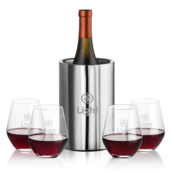 Jacobs Wine Cooler & 2 or 4 Stemless Reina Wine... from ASI 84592 St Regis Group / St Regis Crystal