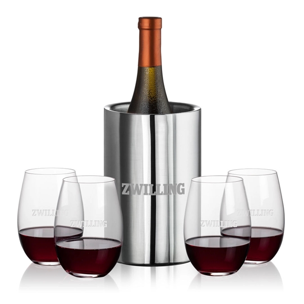 Jacobs Wine Cooler & 2 or 4 Stemless Laurent Wine... from ASI 84592 St Regis Group