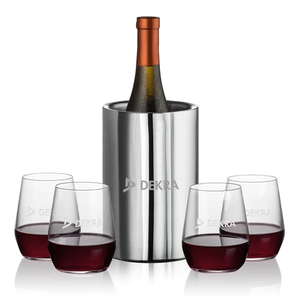 Jacobs Wine Cooler &  2 or 4 Stemless Germain Wine... from ASI 84592 St Regis Group