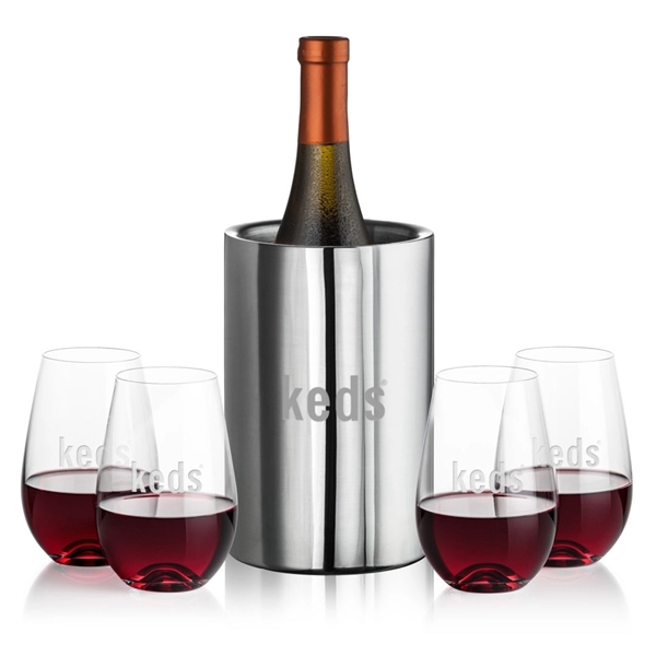 Jacobs Wine Cooler &  2 or 4 Boston Stemless Wine... from ASI 84592 St Regis Group