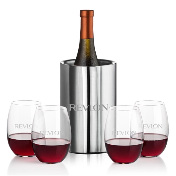 Jacobs Wine Cooler & 2 or 4 Stemless Carlita Wine... from ASI 84592 St Regis Group