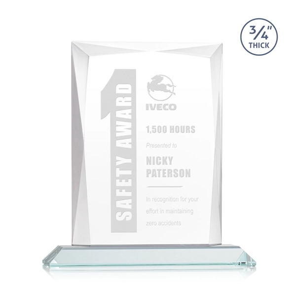 Rectangular shape starfire color award on a base.... from ASI 84592 St Regis Group / St Regis