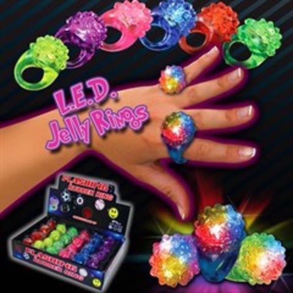 Jelly rings with multi-color LEDs lights.... from ASI 42016 Brighter Promotions Inc