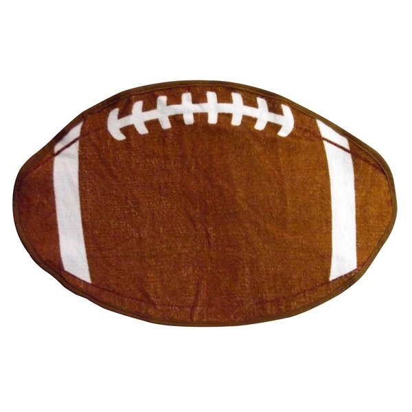 Football Shaped Sports Towel is perfect for logos.... from ASI 79750 Pro Towels