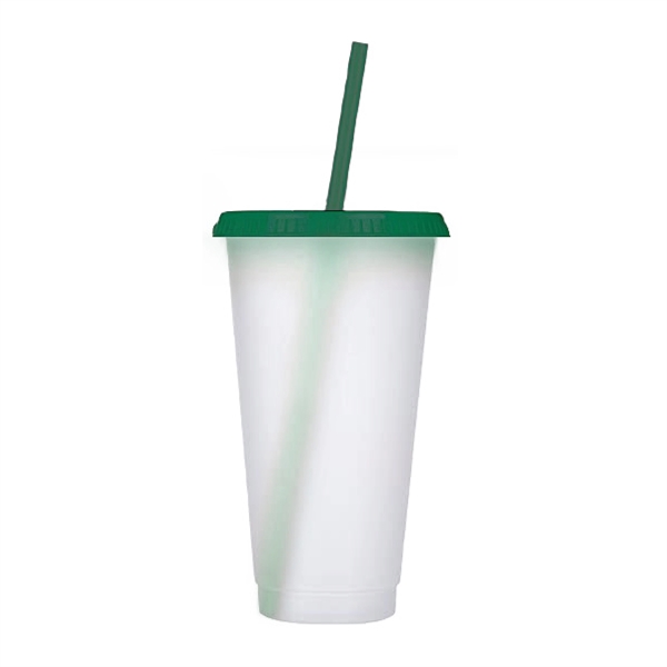 Reusable Plastic Tumblers with colored lids & Straws... from ASI 39820 Opusline (Benmex) / Opus Line