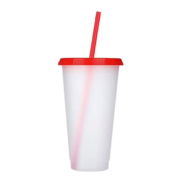 Reusable Plastic Tumblers with colored lids & Straws... from ASI 39820 Opusline (Benmex) / Opus Line