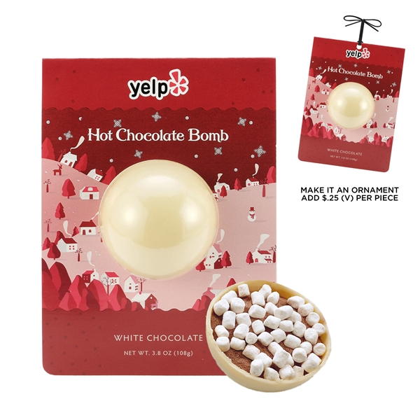 Mega Hot chocolate bomb billboard card - white chocolate... from ASI 71685 Midnite Snax®