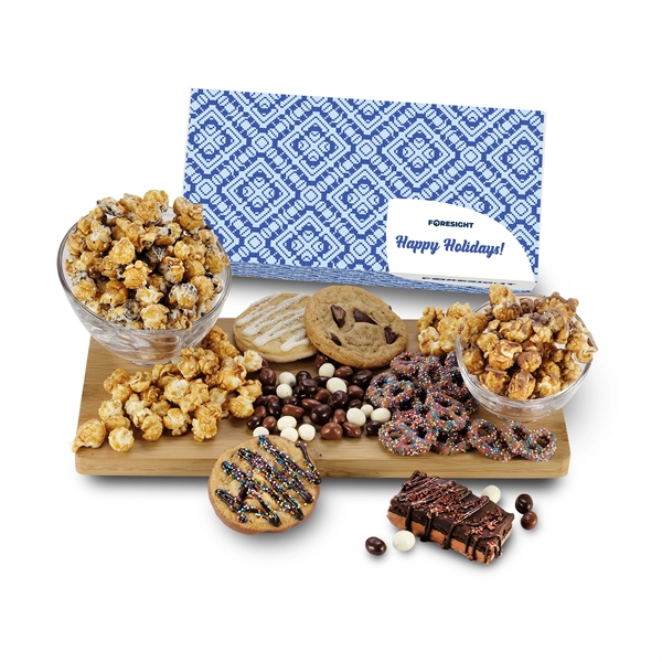 A gift box of popcorn, cookies, a brownie, milk chocolate sprinkled... from ASI 71685 Midnite Snax®