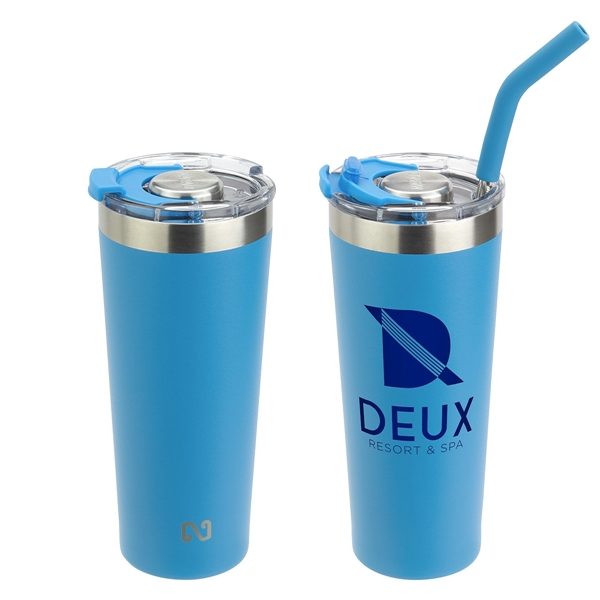 Stainless Steel Double-wall Tumbler with Straw... from ASI 36730 Ariel Premium Supply Inc