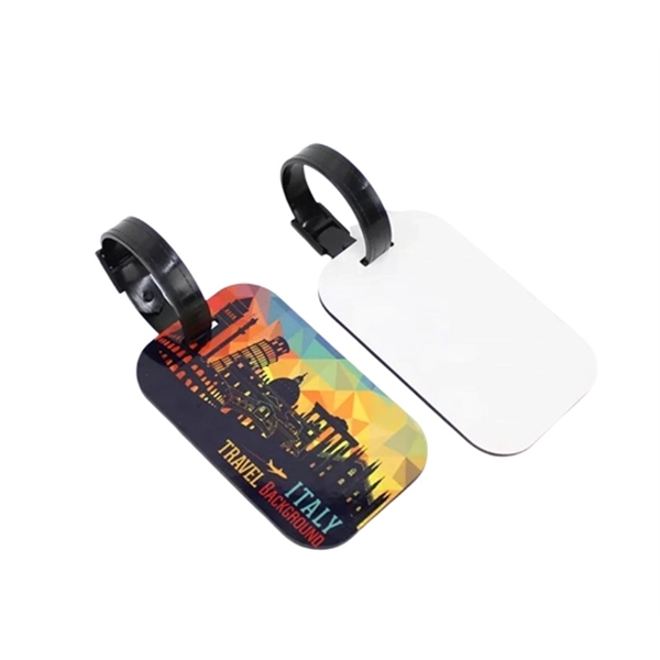 Double-Sided Full Color Fiberboard Luggage Tag with plastic strap... from ASI 37218 Athena Promo (tm)