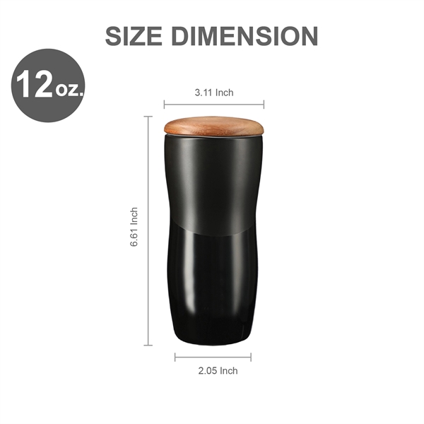 12 oz. Reno Ceramic Tumbler with Wood Lid... from ASI 39820 Opusline (Benmex) / Opus Line