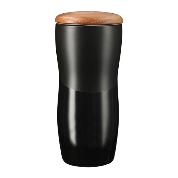 12 oz. Reno Ceramic Tumbler with Wood Lid... from ASI 39820 Opusline (Benmex) / Opus Line