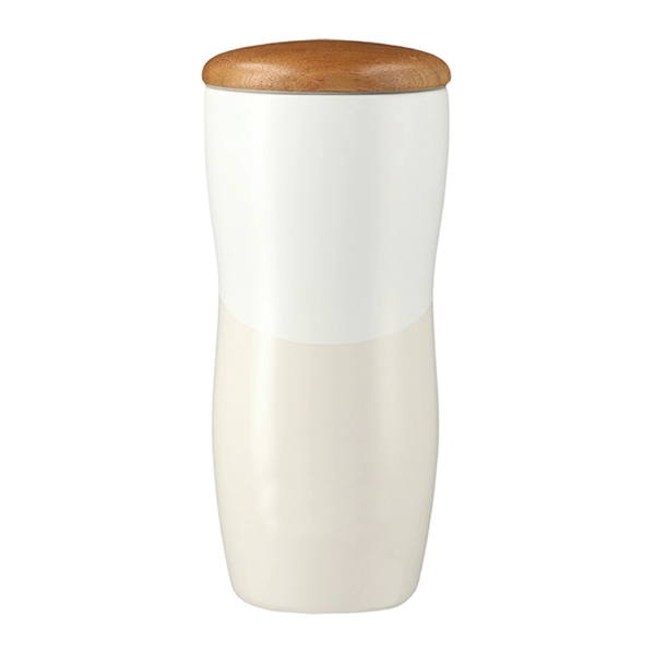 12 oz. Reno Ceramic Tumbler with Wood Lid... from ASI 39820 Opusline (Benmex) / Opus Line