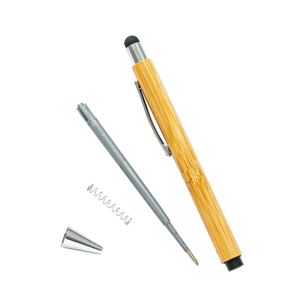 Bamboo pen with stylus plus 1 color silkscreen imprint or laser... from ASI 37218 Athena Promo (tm)