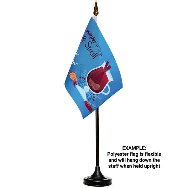 4" x 6" single reverse polyester stick flag on a 10"... from ASI 80228 Quinn