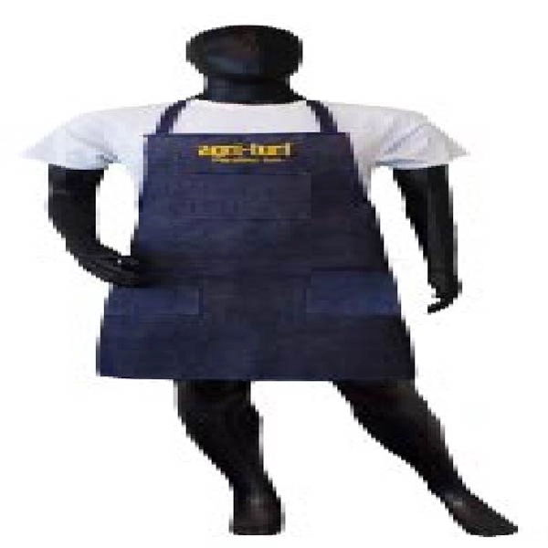 Heavy Duty 14 oz Blue Denim shop apron with denim neck... from ASI 79951 Promosafe