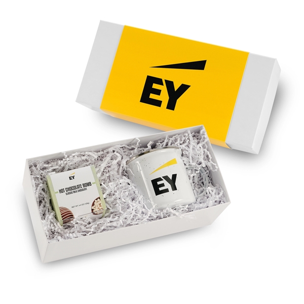 A stainless steel speckled camping mug and a milk chocolate hot... from ASI 71685 Midnite Snax®