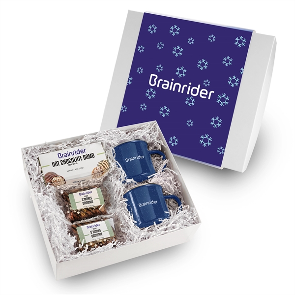 2 stainless steel speckled camping mugs, 2 s'mores brownies, and a... from ASI 71685 Midnite Snax®