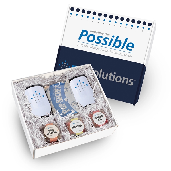 Two 12 oz stainless steel stemless wine tumblers, 2 microwave popcorns,... from ASI 71685 Midnite Snax®