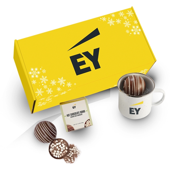 A stainless steel speckled camping mug and a milk chocolate hot... from ASI 71685 Midnite Snax®