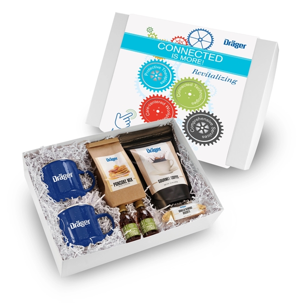 2 stainless steel speckled camping mugs, coffee, pancake mix, maple syrup... from ASI 71685 Midnite Snax®